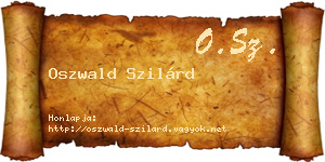 Oszwald Szilárd névjegykártya
